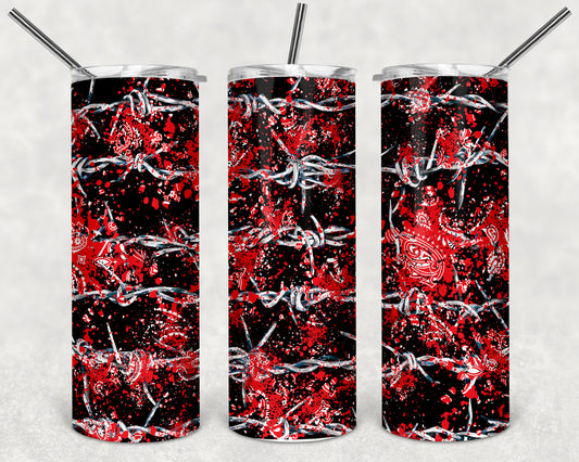 Choose Your Personalized Design - 4 Western Bandana designs - 20oz. Skinny Tumbler with Lid and Straw