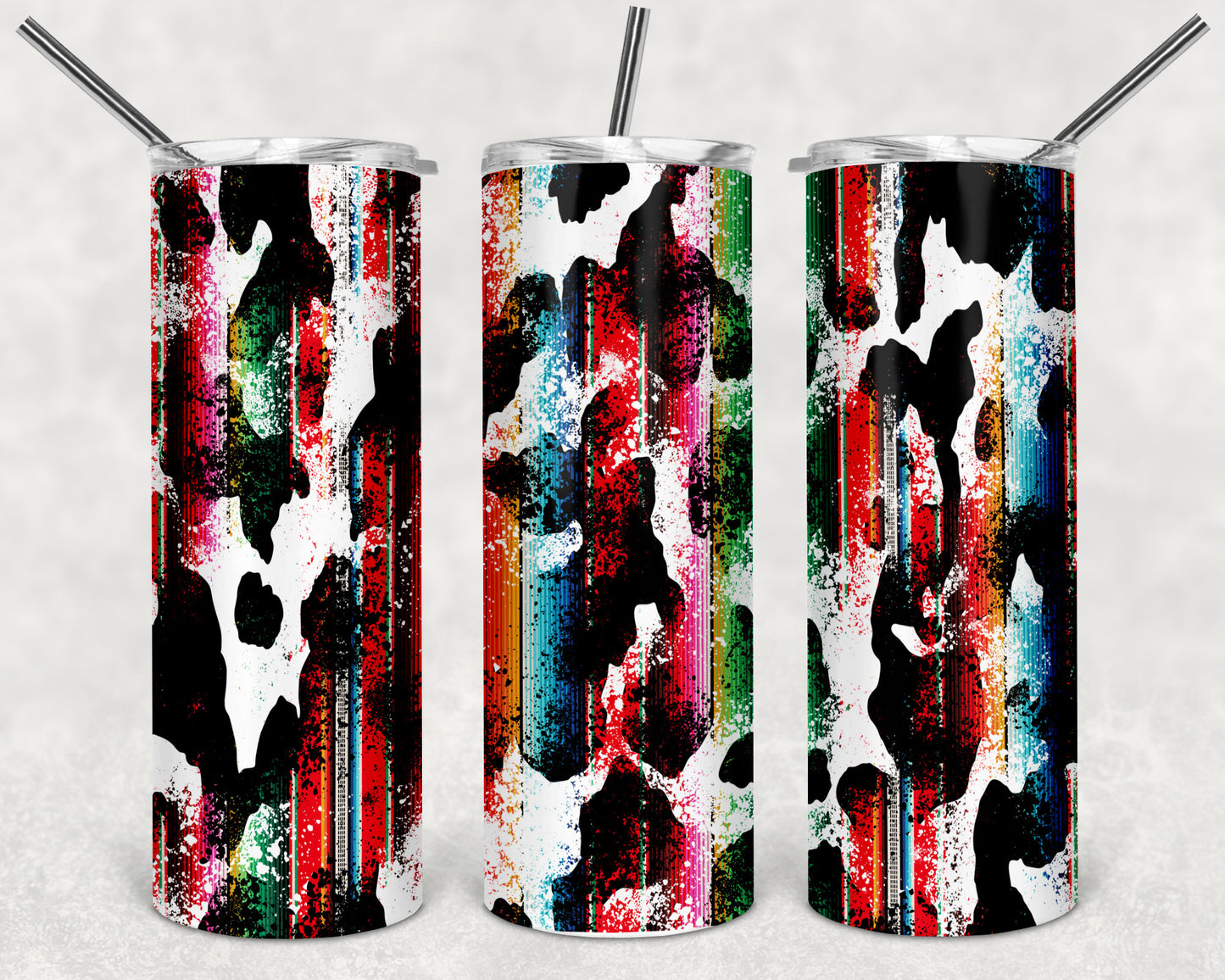 Choose Your Personalized Design - 4 Western Bandana designs - 20oz. Skinny Tumbler with Lid and Straw