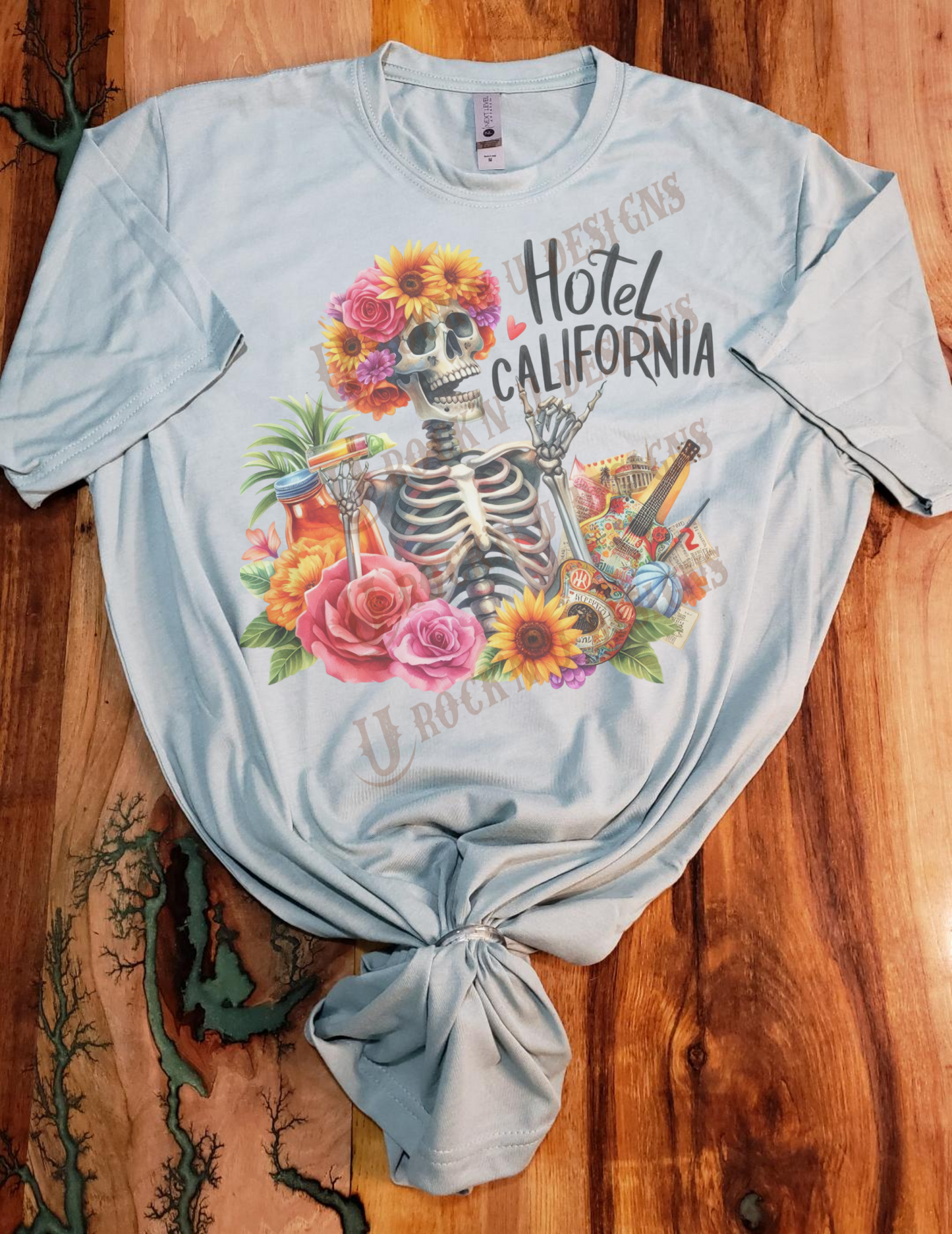 Hotel California Floral Design Custom Unisex Graphic T-shirt