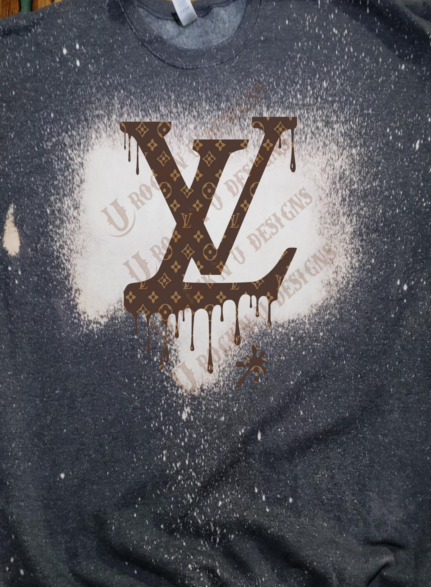 Western LV Drip Custom Bleached Graphic T-Shirt – Rock'n U Designs
