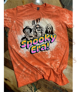 In my Spooky Era Custom Halloween Design Bleached T-shirt