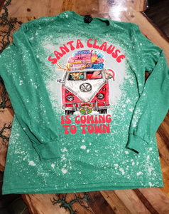 VW Van Santa Clause Coming To Town Christmas- Unisex Graphic Sweatshirt by Rock'n u Designs
