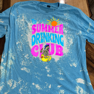 Summer Drinking Club - Leopard Rainbow Design Custom Unisex Graphic T-shirt