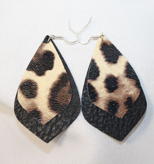 KITT Custom Faux Leather Leopard Earrings