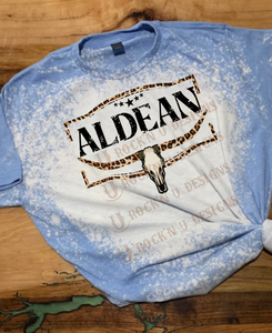 Aldean Leopard Cow skull - Unisex Graphic T shirt by Rock'n u Designs