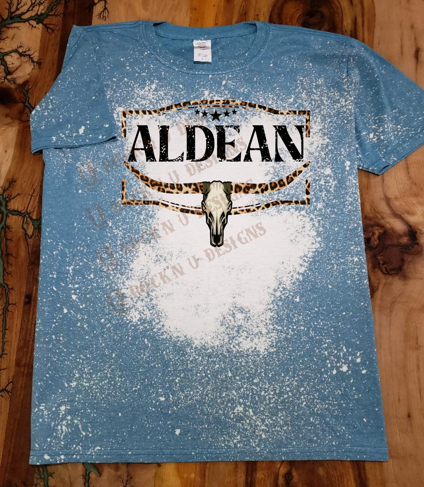 Aldean Leopard Cow skull - Unisex Graphic T shirt by Rock'n u Designs