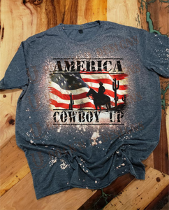 America Cowboy Up Custom Graphic Unisex T-Shirt