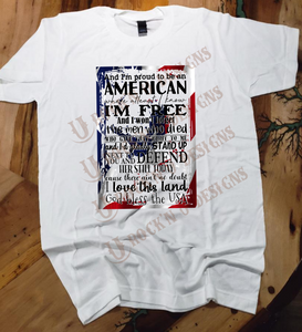 Proud To Be An American Custom Unisex T-shirt Design
