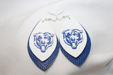 Load image into Gallery viewer, Bear Nation Faux Leather Earrings - Football Bears Mascot Personalized