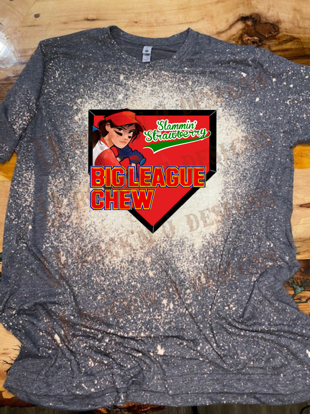 Slammin' Strawberry Big League Chew bleached custom shirt