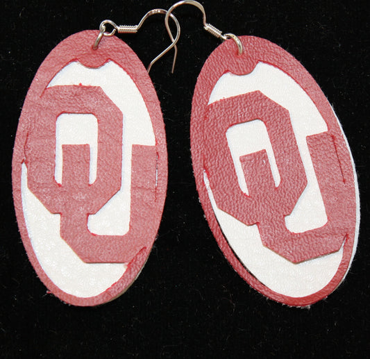 Women's FAUX LEATHER Earrings -TEAM COLLEGE SPORTS DROP OU