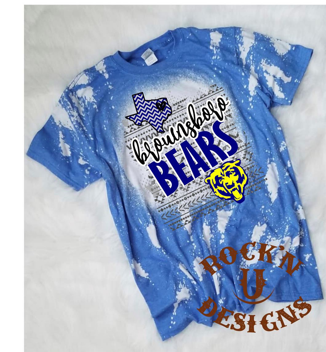 Brownsboro Bears - Personalized Mascot Custom Bleached T-Shirt