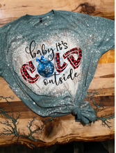 Load image into Gallery viewer, Baby it&#39;s cold outside Custom Bleached Christmas Shirt