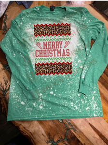 CHRISTMAS UGLY SWEATER LEOPARD custom bleached unisex shirt