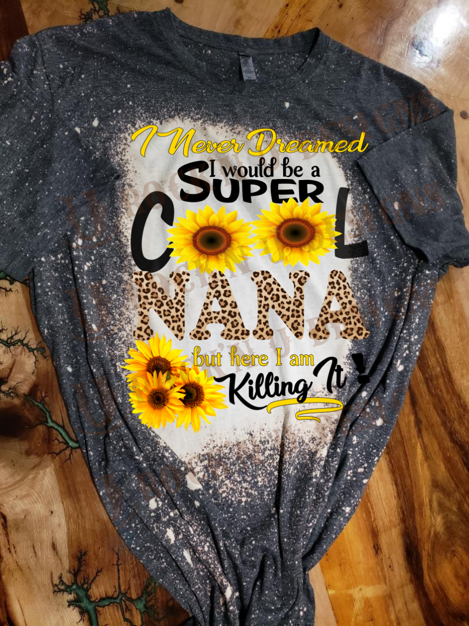 Super Cool NANA Personalized Bleached T-shirt