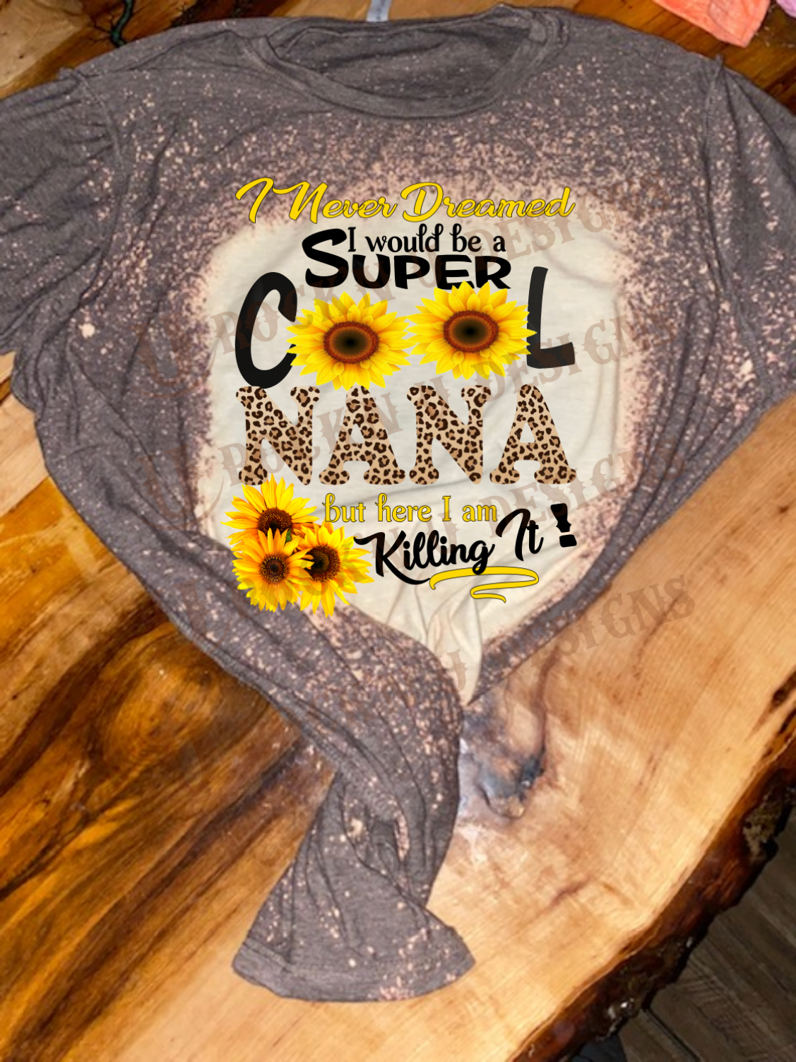 Super Cool NANA Personalized Bleached T-shirt