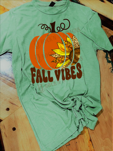 Fall Vibes Custom Design Bleached T-Shirt