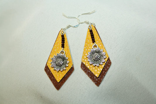 Faux Leather Ssunflower "Delta Dawn" Earrings