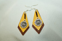Load image into Gallery viewer, Faux Leather Ssunflower &quot;Delta Dawn&quot; Earrings