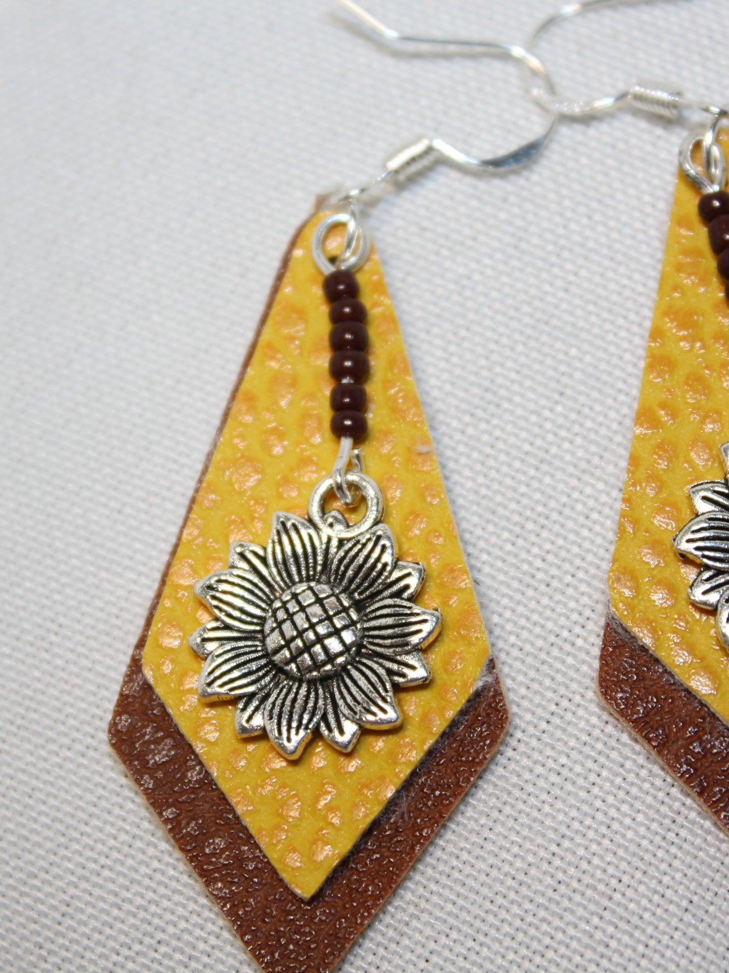 Faux Leather Ssunflower "Delta Dawn" Earrings