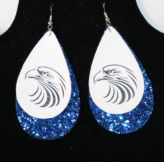 Faux Leather Custom Mascot "Eagle Pride" Earrings