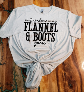 FLANNEL AND BOOTS Bleached Custom Unisex T-shirt