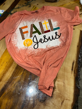Load image into Gallery viewer, Fall for Jesus Custom Design Bleached T-Shirt