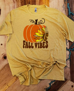Fall Vibes Custom Design Bleached T-Shirt