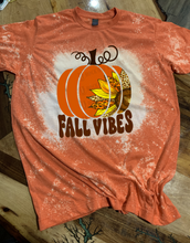 Load image into Gallery viewer, Fall Vibes Custom Design Bleached T-Shirt