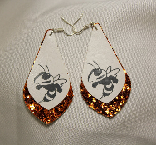 Feel The Sting Faux Leather Mascot Earrings