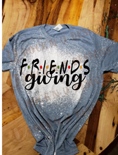 Load image into Gallery viewer, Friendsgiving Custom Fall Design Bleached T-shirt
