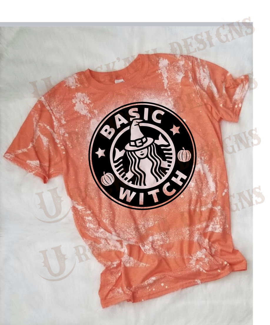 Basic Witch Unisex Bleached Custom T-shirt