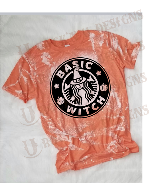 Basic Witch Unisex Bleached Custom T-shirt