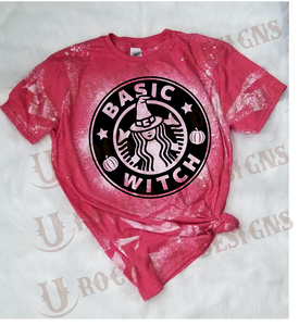 Basic Witch Unisex Bleached Custom T-shirt