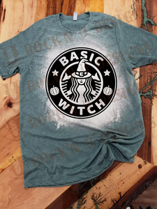 Basic Witch Unisex Bleached Custom T-shirt