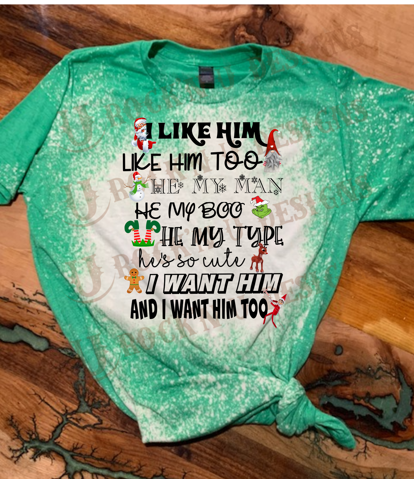 CHRISTMAS I LIKE HIM custom bleached unisex shirt