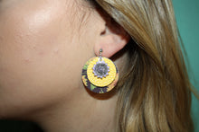 Load image into Gallery viewer, Custom Faux Leather Sunflower Earrings &quot;LITTLE SUSIE&quot;