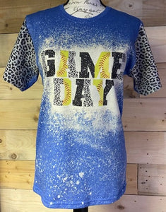 Custom Unisex T-shirt "GAME DAY - SOFTBALL" Leopard Design