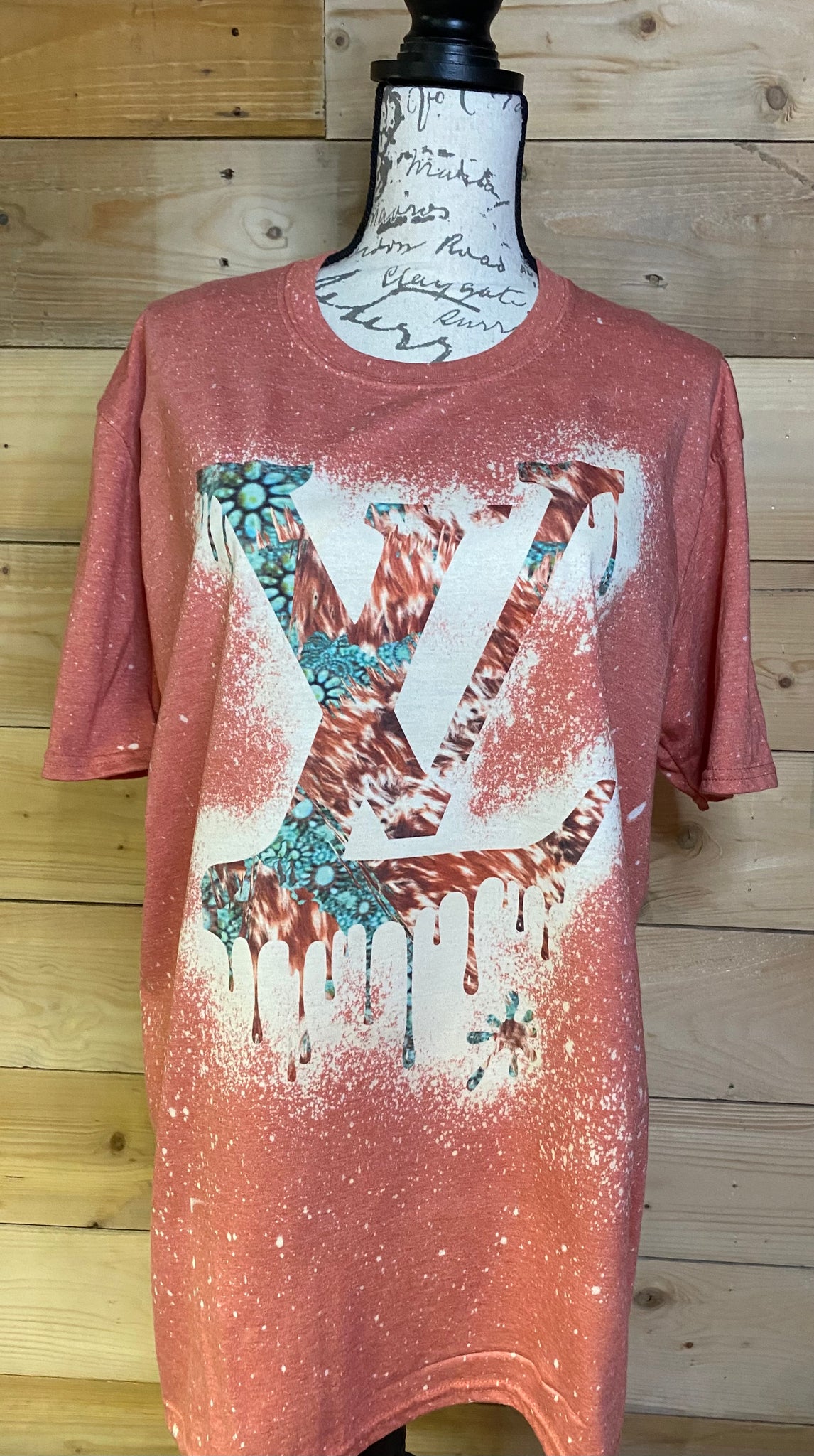 Louis Vuitton LV Custom Bleached Graphic T-Shirt