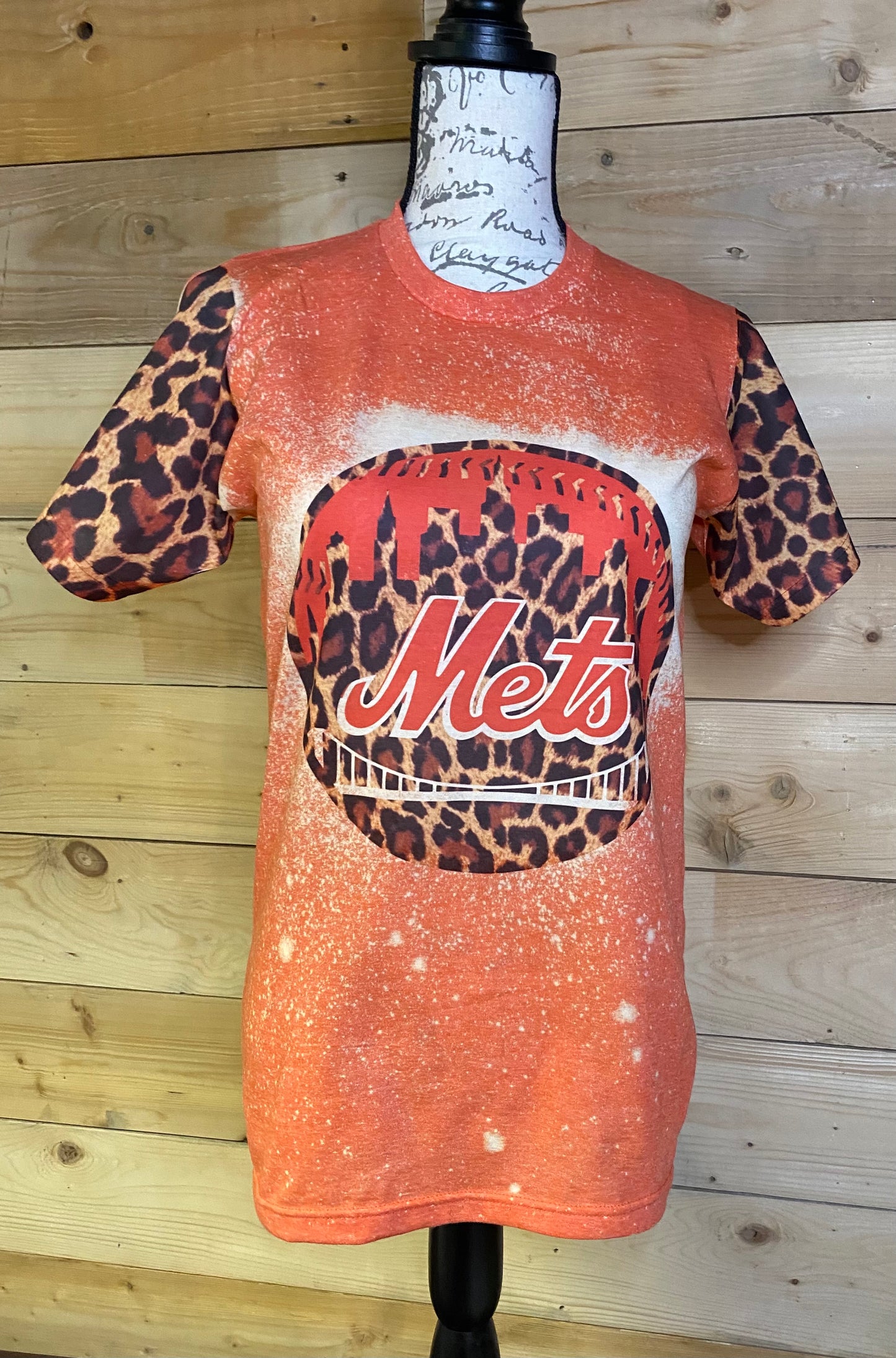 Fashion Custom Graphic Design T-Shirt " New York Mets, Leopard Skyline"