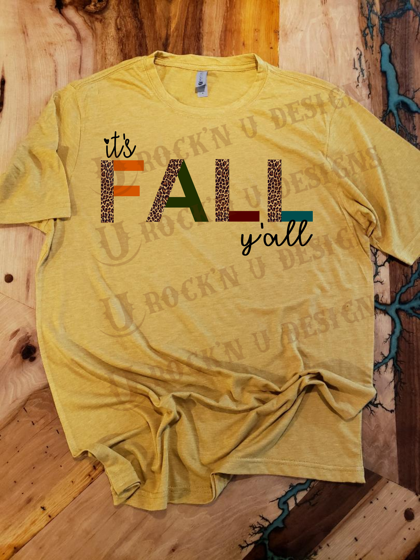 It's Fall Y'all Leopard Custom Design Bleached Unisex T-Shirt