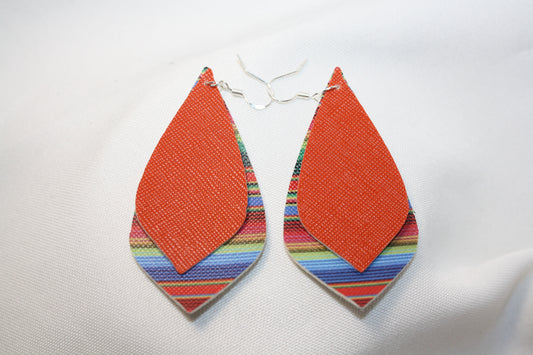 Faux Leather Serape Earrings "JOSIE ANN "