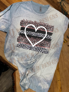 Leopard Love Custom Bleached Graphic T-shirt