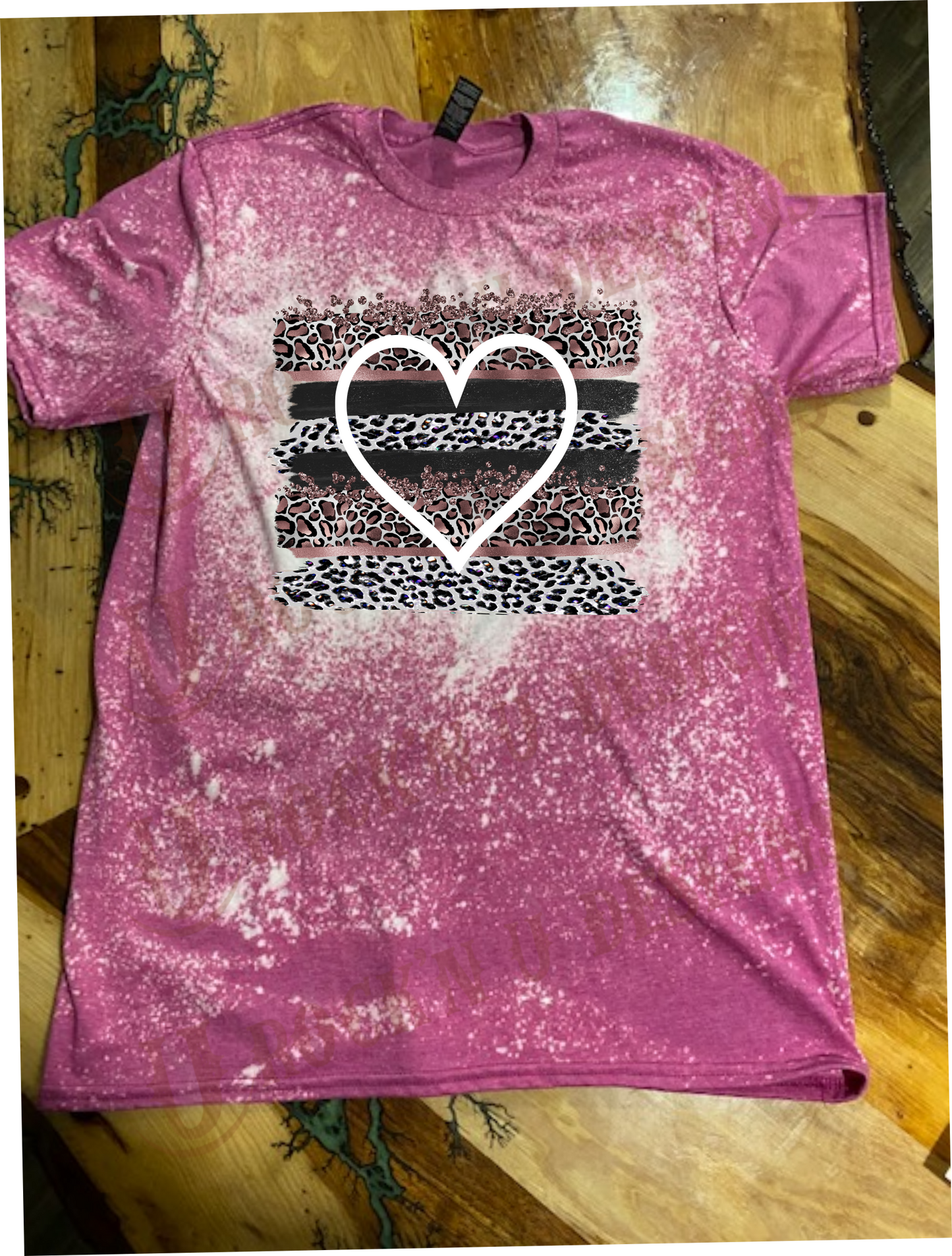 Leopard Love Custom Bleached Graphic T-shirt