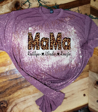Load image into Gallery viewer, Leopard Mama - Personalized Custom Bleached Graphic T-shirt