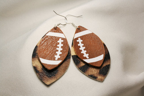 Leopard and Laces Custom Faux Leather Earrings