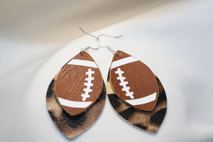 Leopard and Laces Custom Faux Leather Earrings