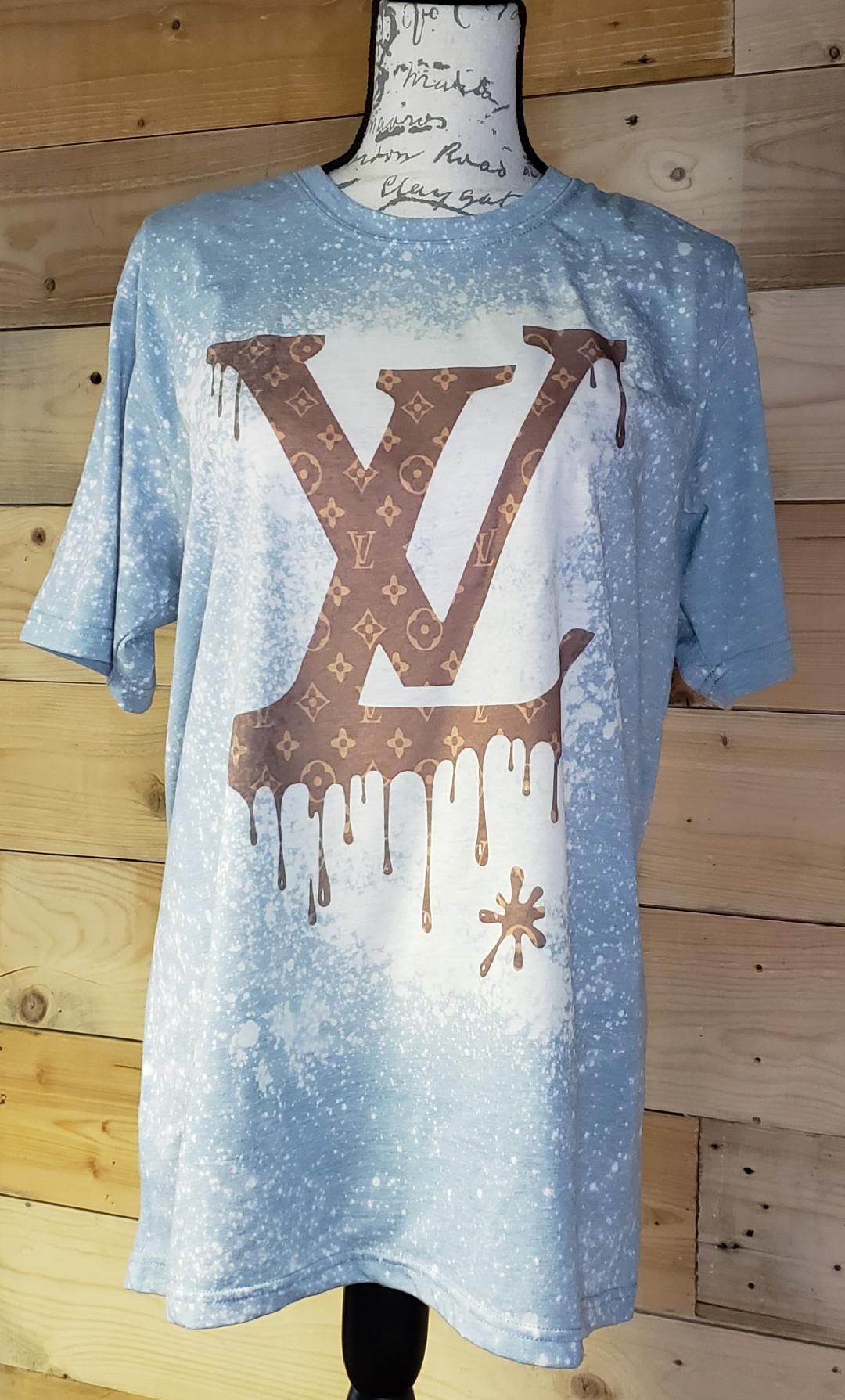 Louis Vuitton LV Custom Bleached Graphic T-Shirt
