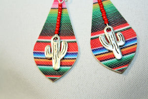 Custom Faux Leather Serape Earrings "LIL PRICK"