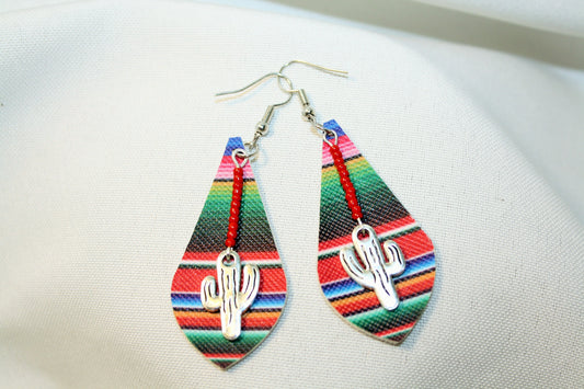 Custom Faux Leather Serape Earrings "LIL PRICK"